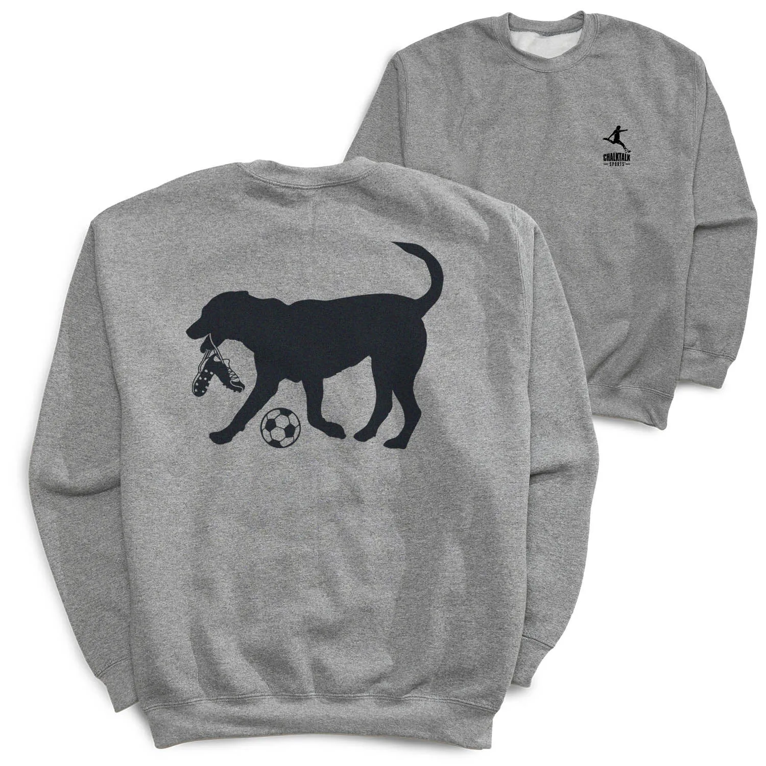 Soccer Crewneck Sweatshirt - Spot The Soccer Dog (Back Design) 